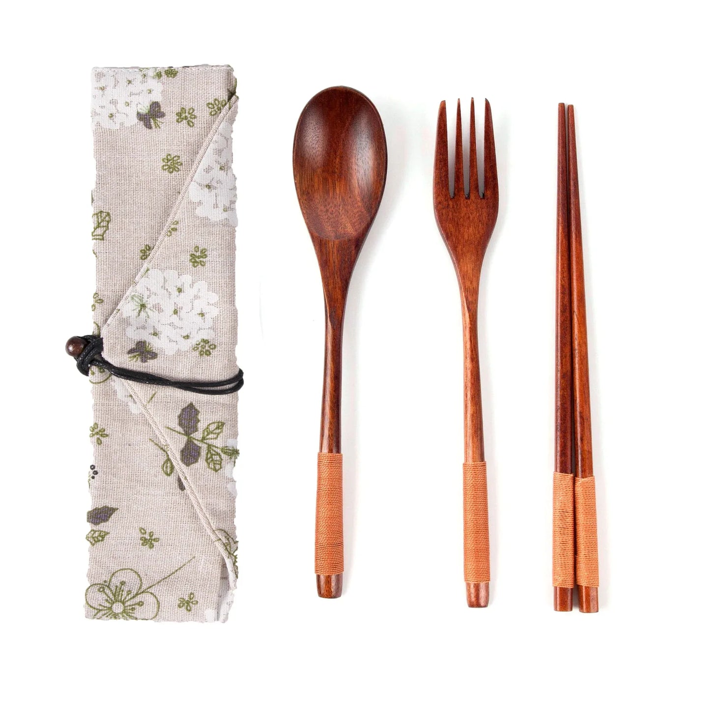 Japanese Style Long Handled Spoons, Forks, Chopsticks, Three Piece Set Of Wooden Portable Tableware, Chopsticks, Spoons, Set - Shello's Creative Boutique