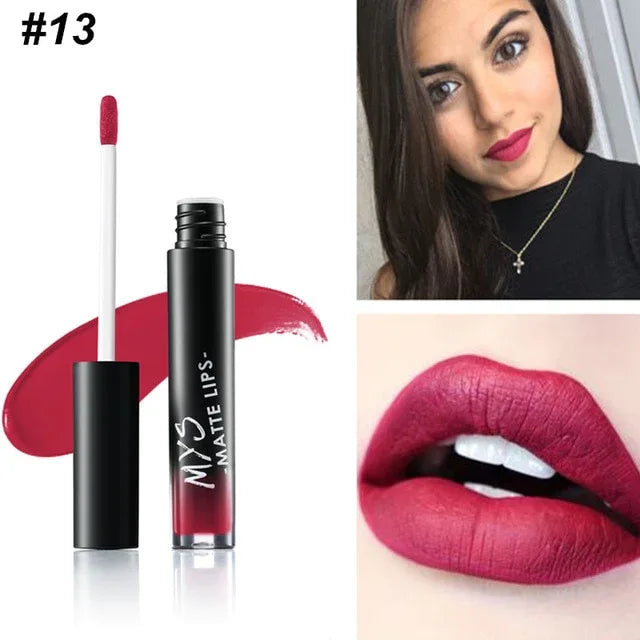 MYS Brand Makeup Matte Liquid Lipstick Tint Waterproof Make Up Long Lasting Lip Stick Nude Lip Gloss Cosmetics Batom - Shello's Creative Boutique