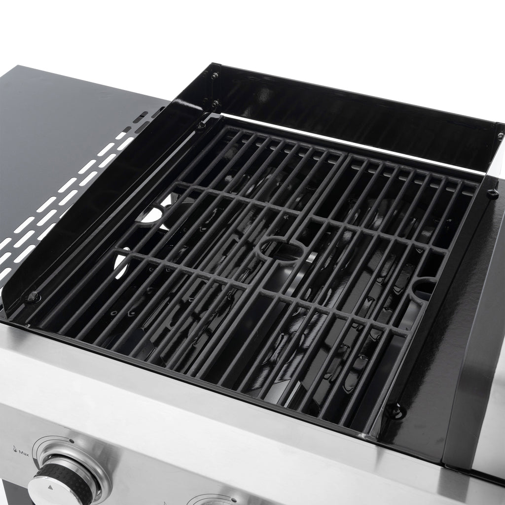 2+2 multifunctional gas barbecue grill and covered grill combination for outdoor cooking - barbecue, barbecue, pizza. eprolo