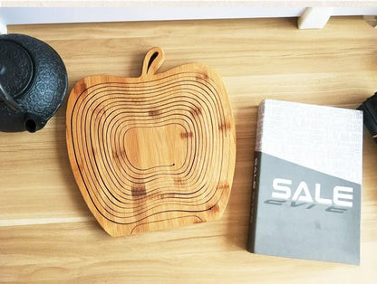 Folding Fruit Basket Creative Fashion Crafts Fruit Storage Basket Wooden Layer Tripod Bowl Outdoor Camping Supplies - Shello's Creative Boutique