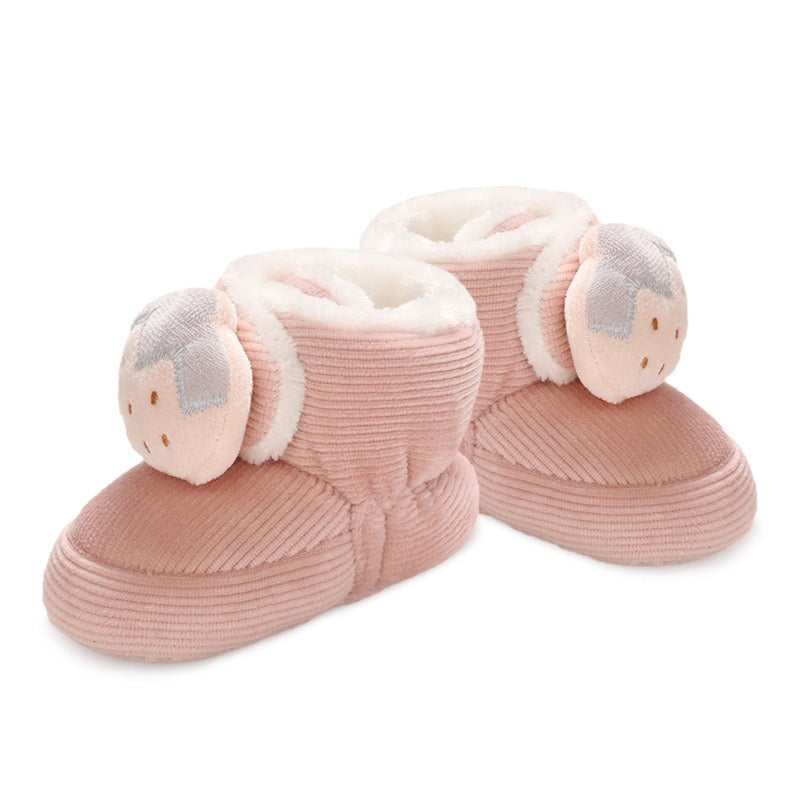 Baby cotton shoes winter high tube 0-1 year old children's cartoon cute walking shoes soft soled baby boots baby shoes plush eprolo
