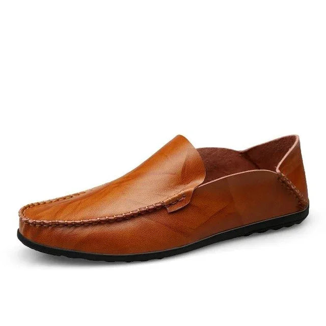 Men Designer Man Casual Shoes Brand Genuine Split Leather Shoes Italy Men Sneakers Non-slip Loafers Flats Driving Men Shoes - Shello's Creative Boutique
