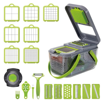 22-Piece Multi-Function Kitchen Chopper Set – Storm Series with Storage Box - Shello's Creative Boutique