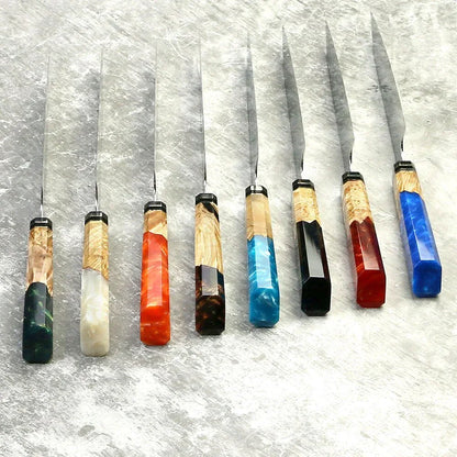 Amberknife 8-Inch Kiritsuke Knife – 67 Layers VG10 Damascus Steel with Stabilized Wood Handle - Shello's Creative Boutique