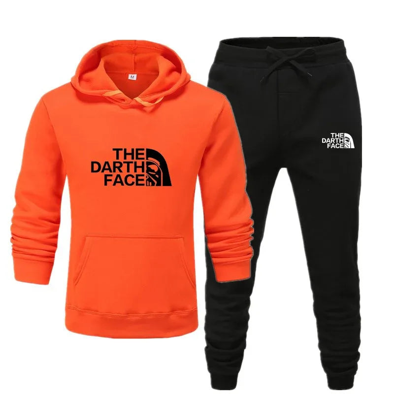 Men's sports and leisure outdoor hoodie set autumn and winter trendy printed hoodie hooded pullover - Shello's Creative Boutique