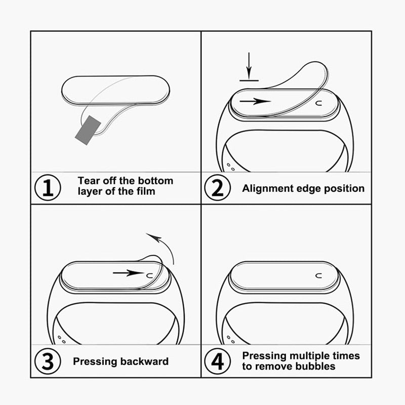 3D Protective Glass for Xiaomi mi band 4 5 glass film for Mi band5 Smart Watchband 4 5 Soft Screen Protector Film For mi band 4 eprolo