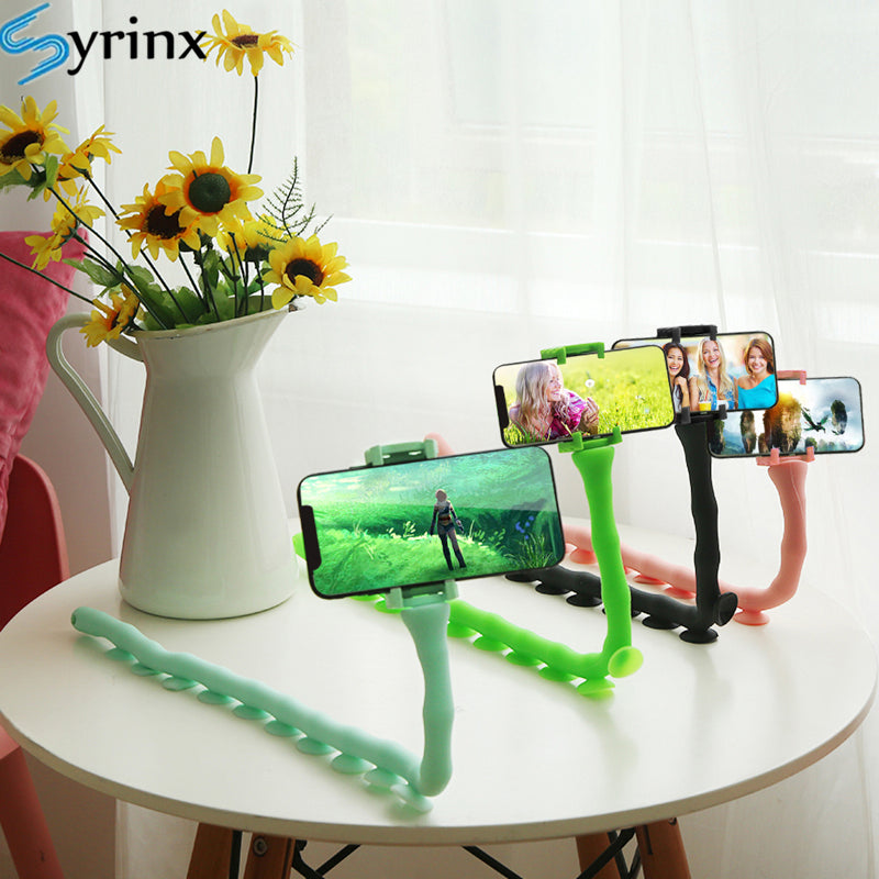 Suction Cup Lazy Phone Holder Caterpillar Cell Phone Holder Desktop Flexible Worm Car Mount Home Cute Phone Wall Bracket Bicycle eprolo