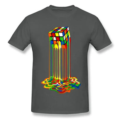 Good Quality Cube T-Shirts | Rainbow Abstraction Cube Sheldon Cooper T-Shirt | Big Discount - Shello's Creative Boutique