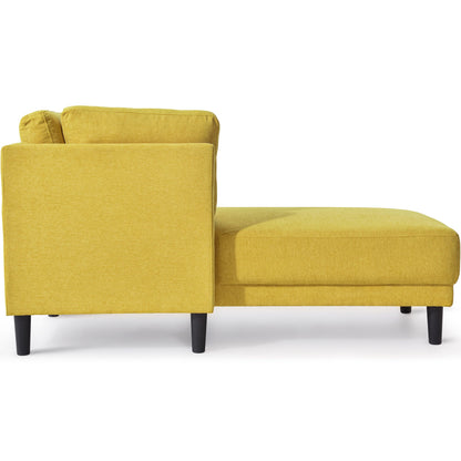 65" Mid-Century Modern Fabric Corner Lounge Chair Upholstered Indoor Chaise Lounge for Bedroom eprolo