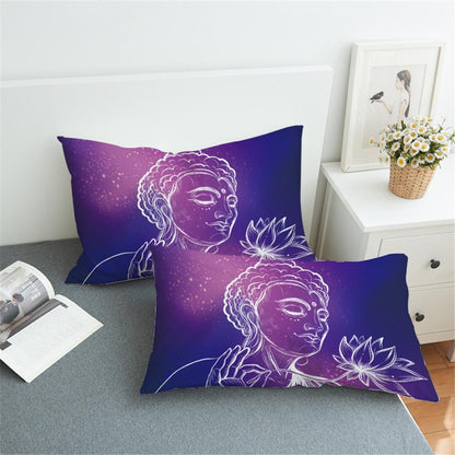 Bedding Pillowcase Deep purple Buddha 3D Print Pillow Case Pillow Bedding - Shello's Creative Boutique
