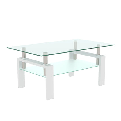 White Clear Coffee Table – Modern Elegance for Your Living Space - Shello's Creative Boutique