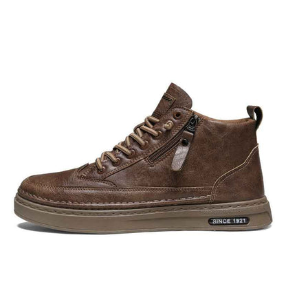 Martin Boots for Men - High Top Casual Board Shoes, Trendy Black Workwear Boots, Versatile Sports and Casual Footwear