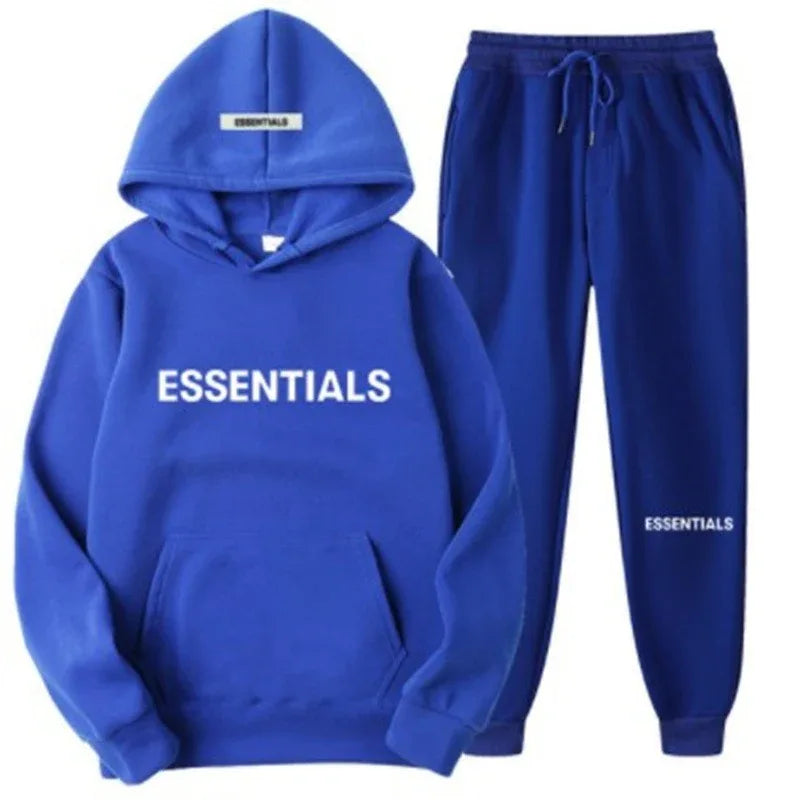 FEAR OF GOD ESSENTIALS Couple Suit Men's and Women's Double Line Hoodie High Street Fashion Brand Autumn and Winter Two piece Set - Shello's Creative Boutique