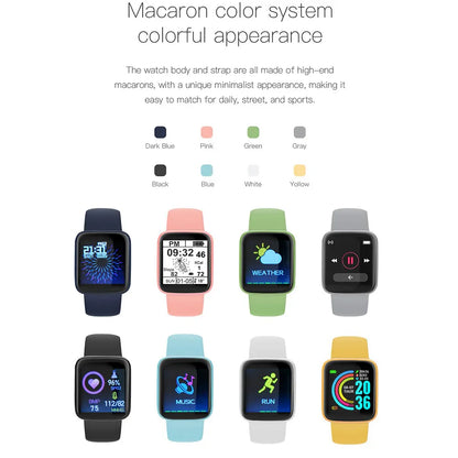 D20S smart bracelet 1.44 inches screen Y68 smart bracelet heart rate blood pressure monitoring pedometer bracelet - Shello's Creative Boutique