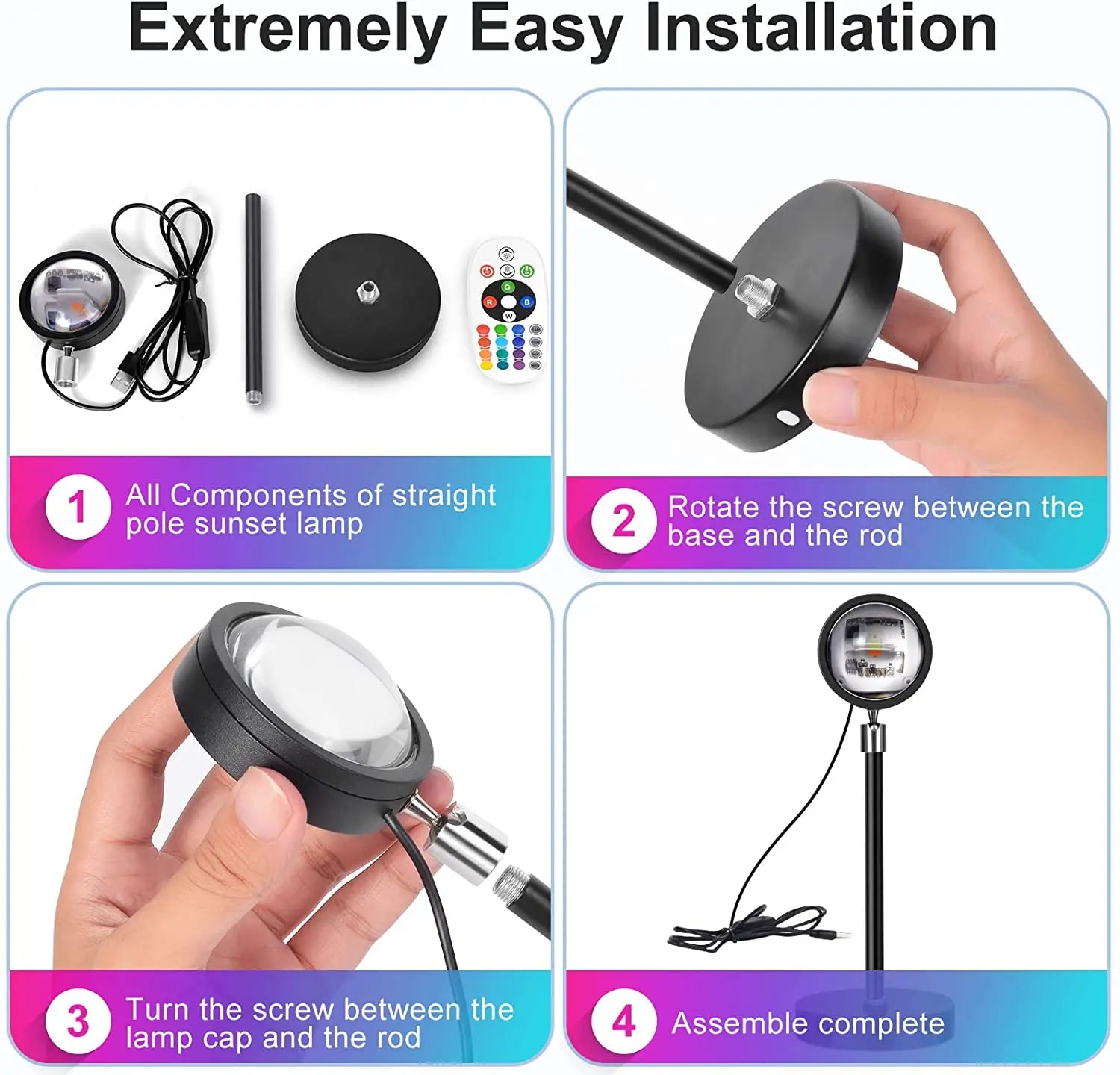 Smart Bluetooth Night Light Rainbow Sunset Projector Lamp for Home Coffe shop Background Wall Decoration Atmosphere Table Lamp eprolo