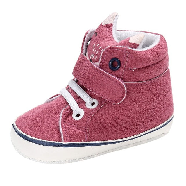 Baby Autumn Shoes Kid Boy Girl Fox Head Lace Cotton Cloth First Walker Anti-slip Soft Sole Toddler Sneaker 1 Pair eprolo