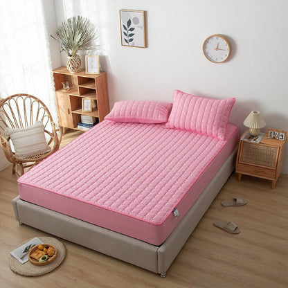 Waterproof Bed Linen with Elastic Bands Fitted Sheet Home Winter Solid Color Mattress Cover eprolo