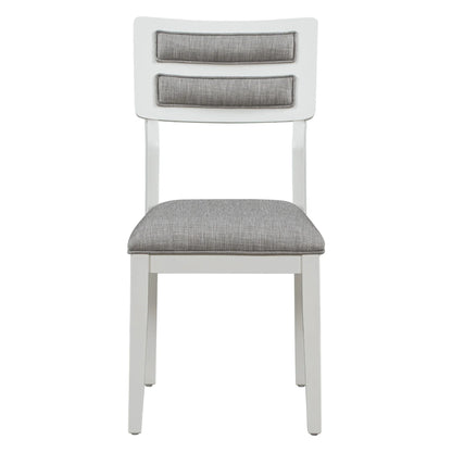 TREXM Classic and Traditional Style 6 - Piece Dining Set, Includes Dining Table 4 Upholstered Chairs & Bench (White+Gray) - Shello's Creative Boutique