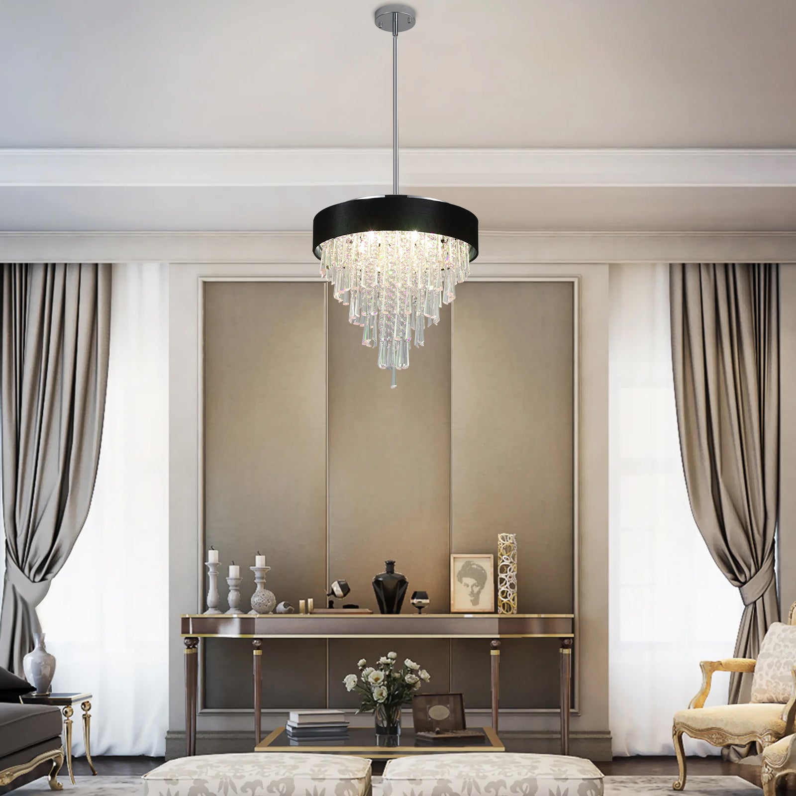 Modern Crystal Chandelier for  Living-Room Round Cristal Lamp Luxury Home Decor  Light Fixture eprolo