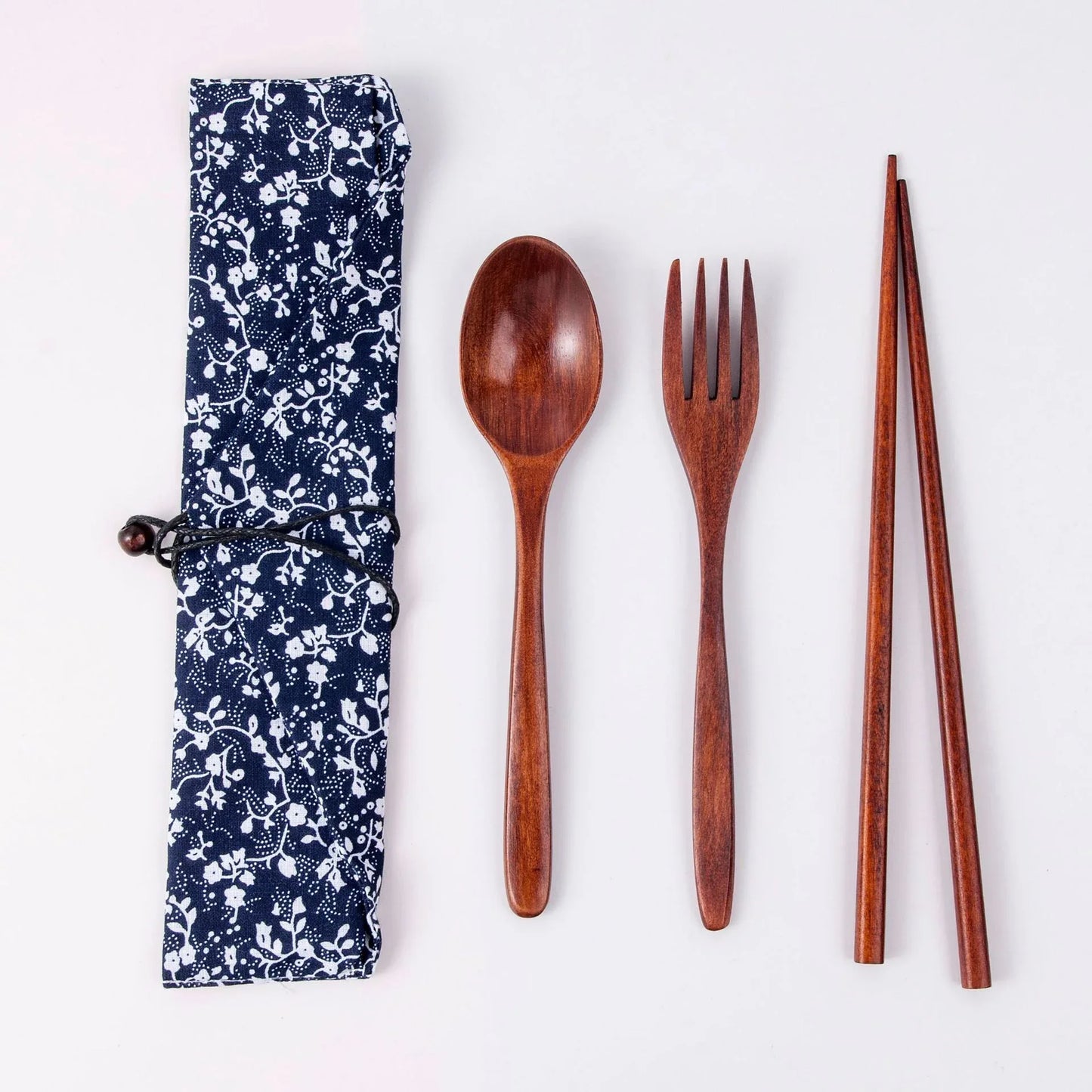 Japanese Style Long Handled Spoons, Forks, Chopsticks, Three Piece Set Of Wooden Portable Tableware, Chopsticks, Spoons, Set - Shello's Creative Boutique