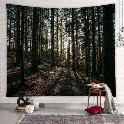 Beautiful Natural Forest Printed Large Wall Tapestry Wall Art Decor - Shello's Creative Boutique