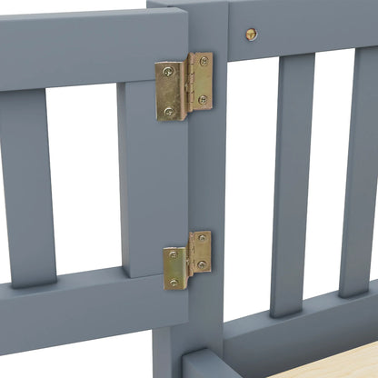 Twin Size Floor Bed with Safety Guardrails & Door – Secure, Stylish, and Fun - Shello's Creative Boutique