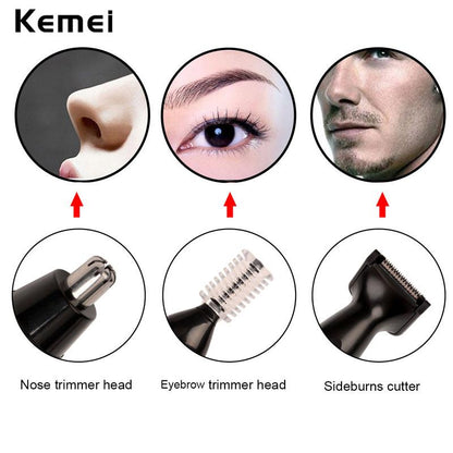 Kemei Fast shaving Men Electric Nose Ear Hair Trimmer Painless Women trimming sideburns eyebrows Beard hair clipper cut Shaver46 eprolo