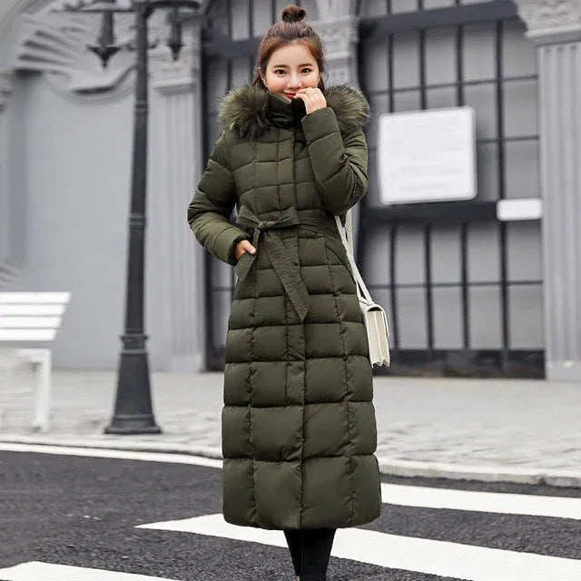 Slim Women Winter Jacket Cotton Padded Warm Thicken Ladies Coat Long Coats Parka Womens Jackets - Shello's Creative Boutique