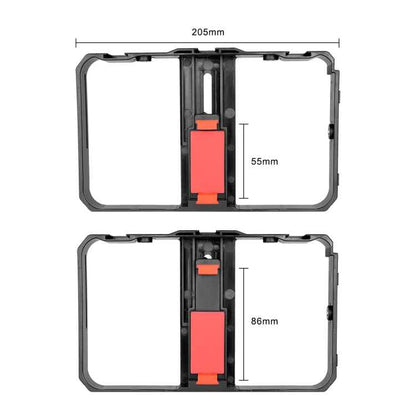 YELANGU PC203 YLG1801C Vlogging Live Broadcast LED Selfie Light Smartphone Video Rig Handle Stabilizer Plastic Bracket Tripod Kits