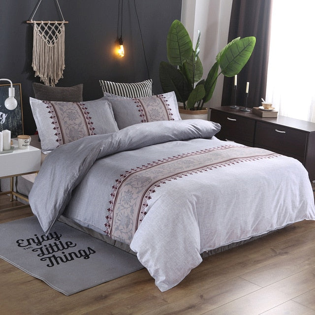 Bohemia style Duvet Cover plain color pattern retro style 2/3pcs Duvet Cover Sets Soft Polyester Bed Linen Flat Pillowcase eprolo