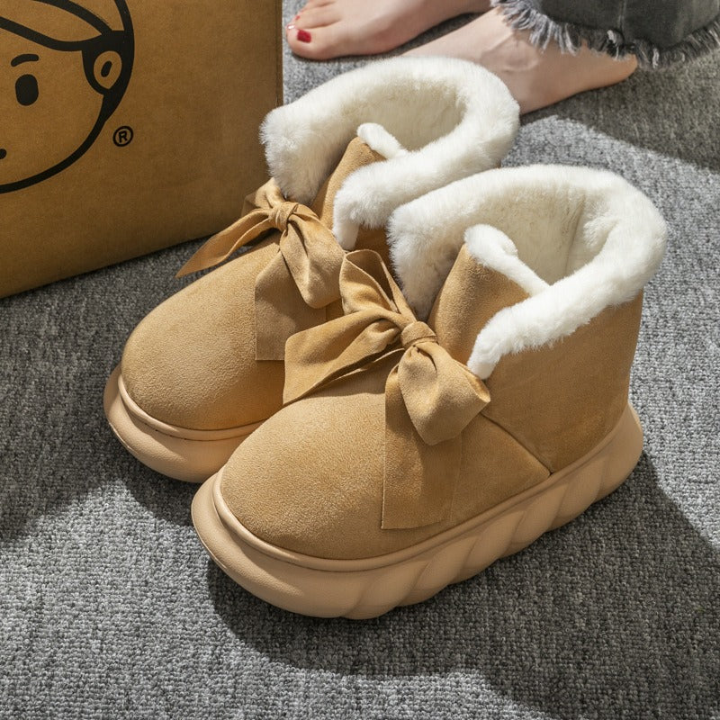 Winter cotton slippers, women's bags with thick soles for indoor warmth, fashionable couples for home use, and men's snow boots for outdoor wear in autumn and winter eprolo