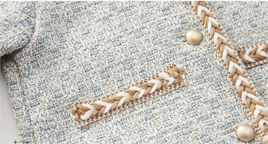 Girls teens party dress chic Dress Suits 2pic Elegant Autumn Winter Fragrance Vest Dress + Jacket dress suit set eprolo