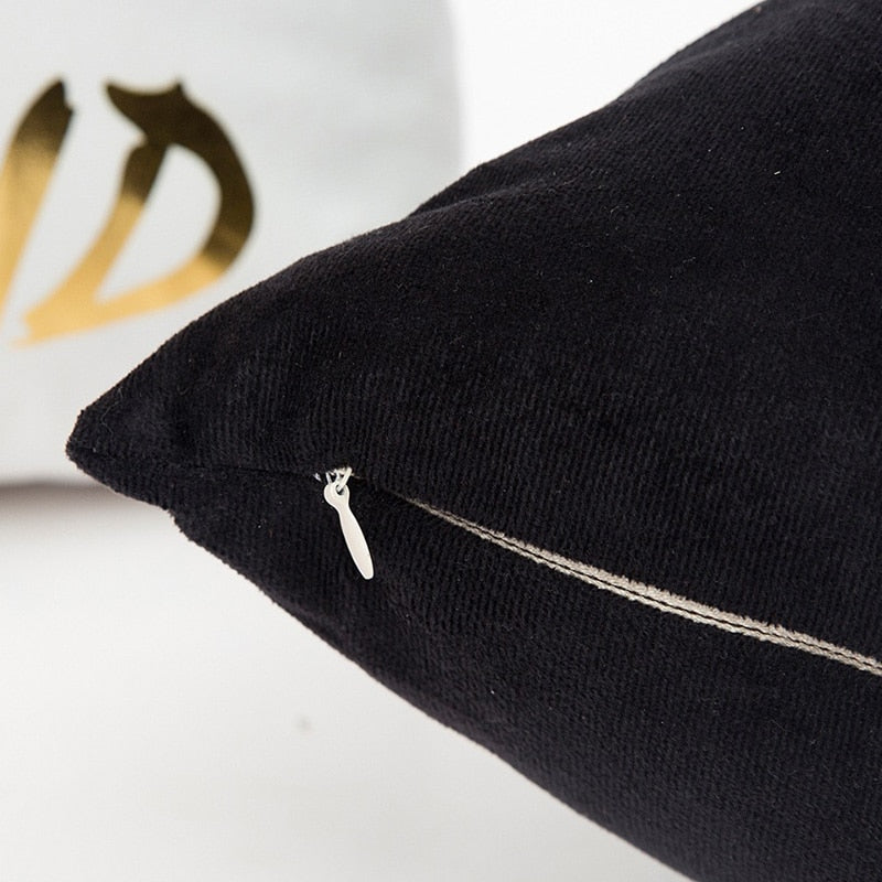 Luxurious Gold Foil Velvet Pillow Cover - Elegant 45x45cm Cushion