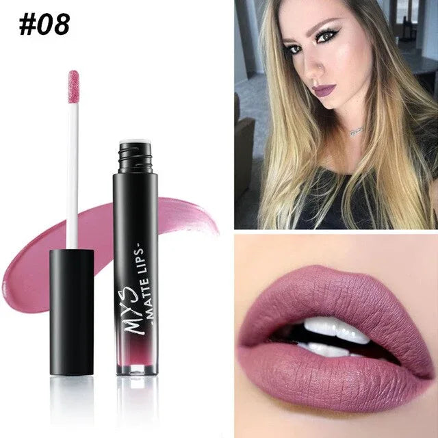 MYS Brand Makeup Matte Liquid Lipstick Tint Waterproof Make Up Long Lasting Lip Stick Nude Lip Gloss Cosmetics Batom - Shello's Creative Boutique