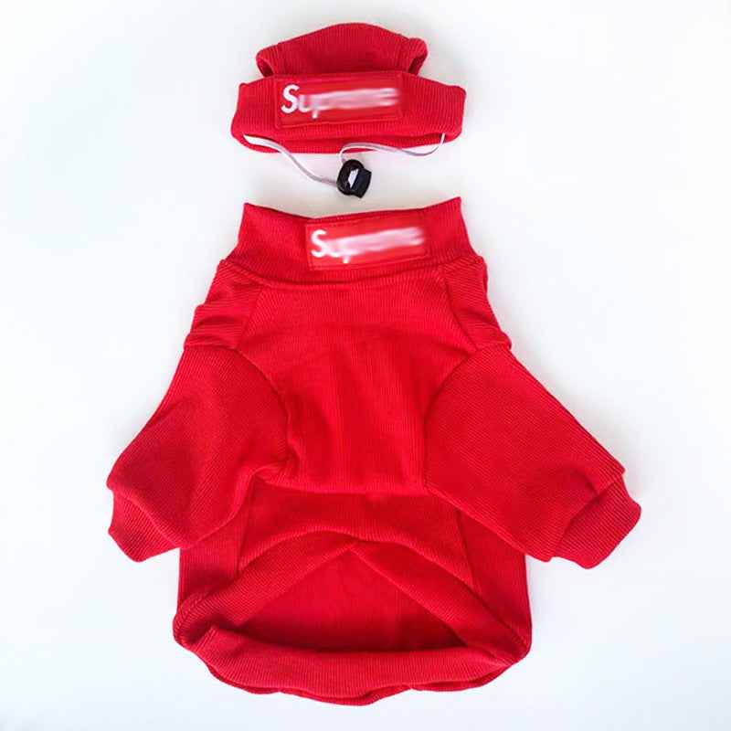 HYGGEPET Pet Clothing Fashion Brand Street Dog Clothing Fadou Teddy Schnauzer Undercoat Hat Set