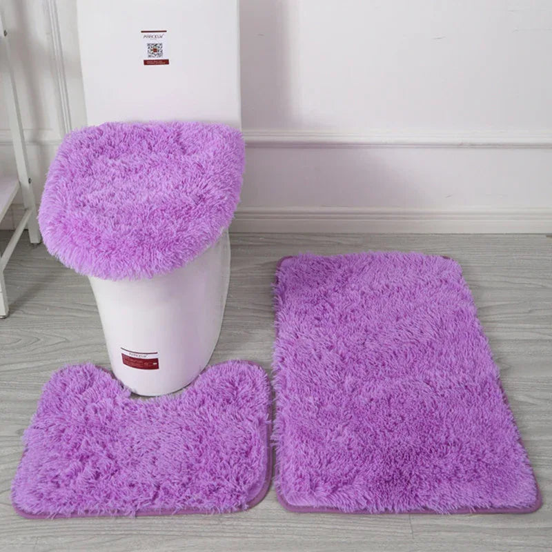 Modern Minimalist Bath Mat Set - 3-Piece Bathroom Floor Mat - Shello's Creative Boutique