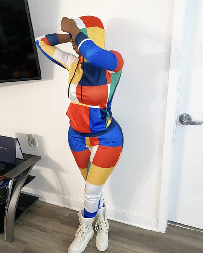 ADFVAT Colorful Plaid Print Two-Piece Tracksuit - Shello's Creative Boutique