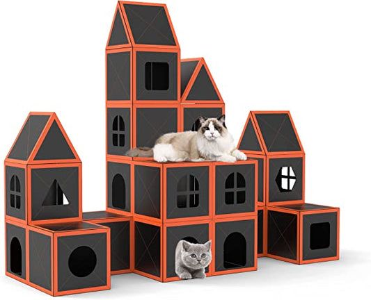 Cardboard Cat House Scratcher Breathable Pet Foldable Cat Toys And House For Cats eprolo
