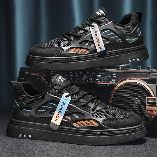 Breathable mesh shoes men's small white shoes thick soled sports and leisure board shoes eprolo