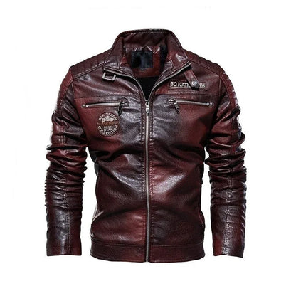 Men’s Leather Motorcycle Jacket – Autumn/Winter | Plus Sizes L–4XL - Shello's Creative Boutique