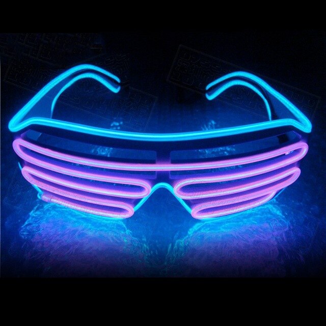 Double-colored Neon Luminous Glasses Flashing Eyeglass Party Wire LED Light Glasses Halloween Fluorescent Glowing Glasses Party eprolo
