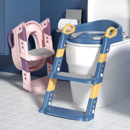 Stair Style Children's Toilet Boy and Girl Baby Toilet Folding Rack Step Stool Child Step Toilet Seat Ring Baby Potty Toilets eprolo
