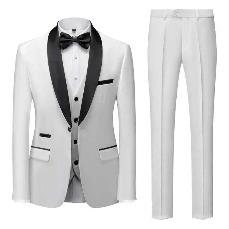 New Grooms men Men Wedding Suits Shawl Lapel Groom Tuxedos - Shello's Creative Boutique