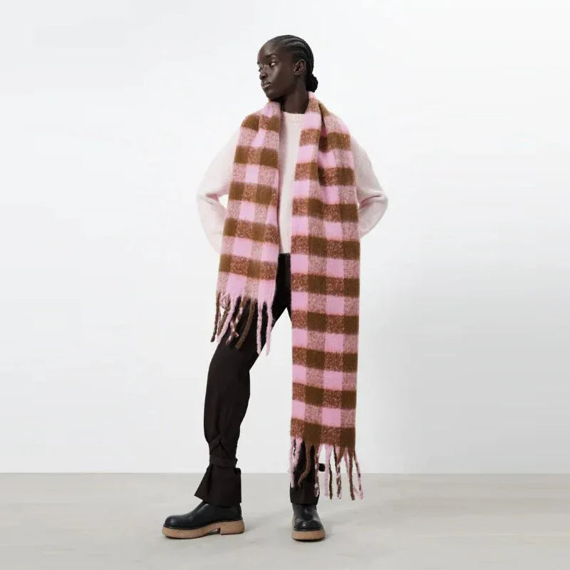 Designer Brand Winter Scarf for Women Men Warm Cashmere Tassel Large Shawl Wrap Unisex Blanket Scarves Luxury - Shello's Creative Boutique