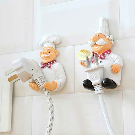 2pcs Cute Self Adhesive Wall Hook for Kitchen Hanger and Plug Holder