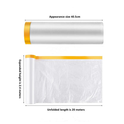 Disposable Furniture Dust Cover Dust Cloth Dust Film with Tape Plastic Dust Cover Household Bed Sofa Dust Cover Desk Shield eprolo