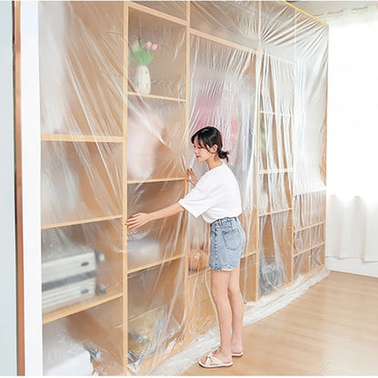 Disposable Furniture Dust Cover Dust Cloth Dust Film with Tape Plastic Dust Cover Household Bed Sofa Dust Cover Desk Shield eprolo