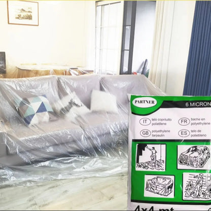 Disposable Plastic Dustproof Protective Film Transparent Waterproof Dust Cover Living Room Furniture Protection Masking Film eprolo
