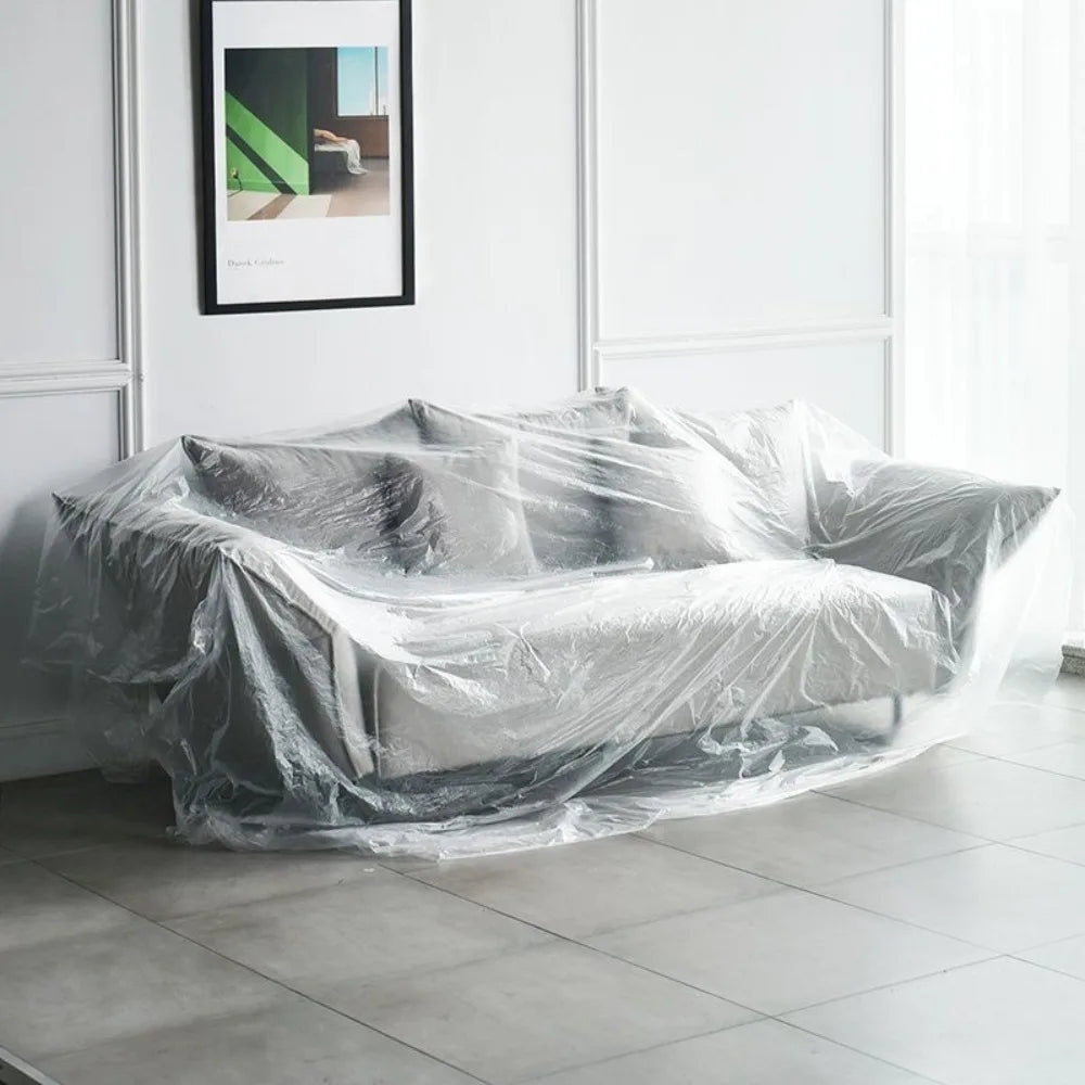 Disposable Plastic Dustproof Protective Film Transparent Waterproof Dust Cover Living Room Furniture Protection Masking Film eprolo