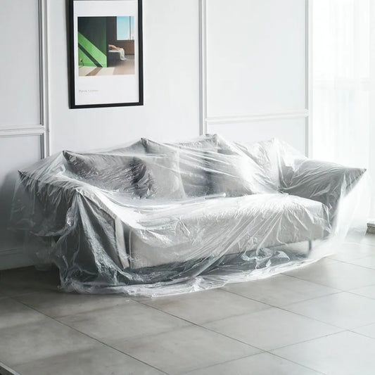 Disposable Plastic Dustproof Protective Film Transparent Waterproof Dust Cover Living Room Furniture Protection Masking Film eprolo